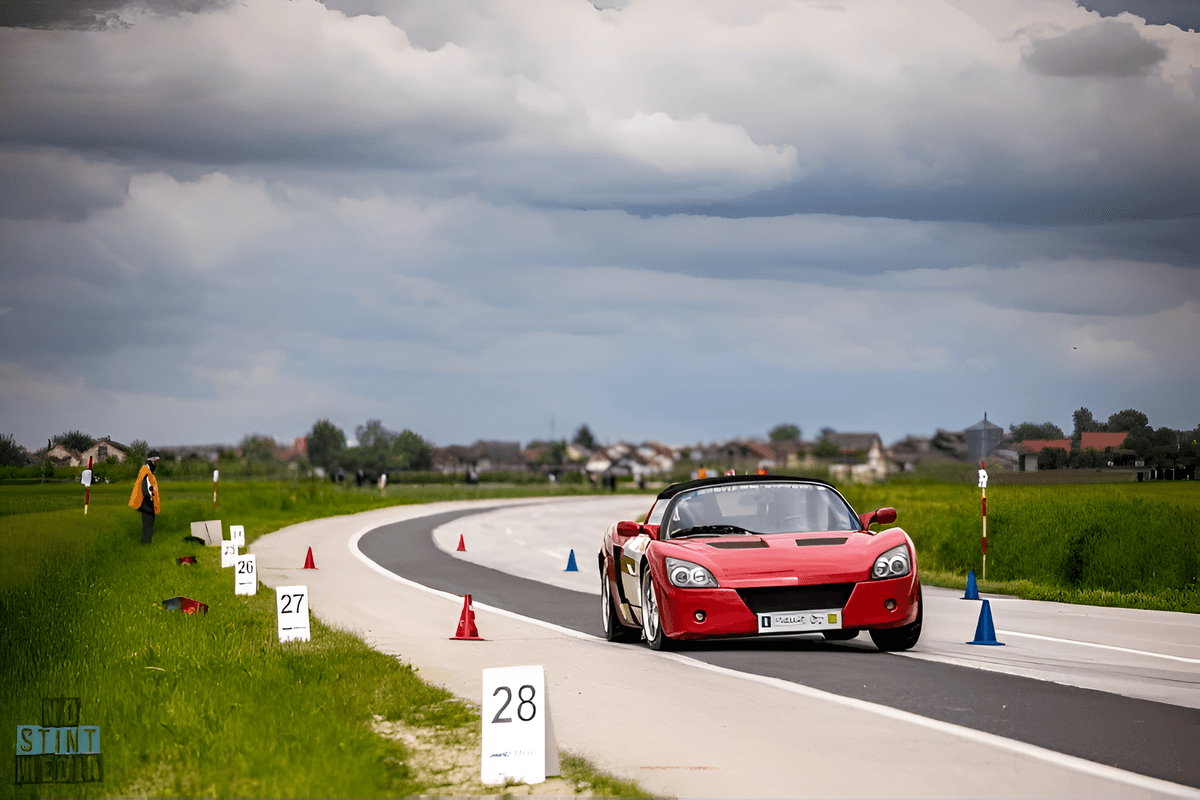 Car on a race track